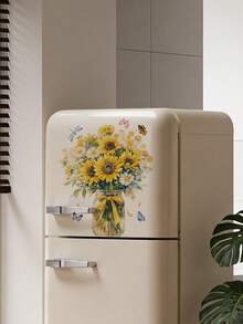 1pc Sunflower Wall Sticker, Suitable For Kitchen, Living Room, Bedroom, Refrigerator, Bathroom And Other Scenarios - With Adhesive Backing, Also Can Be Given As Birthday Gift To Friends - Wall Stickers - View 2