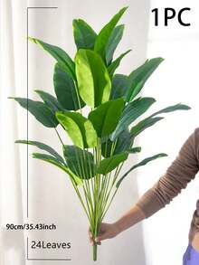 Set de 2 piezas con 24 hojas grandes artificiales de árbol de plátano tropical, ramas de ave del paraíso de plástico de 90-120cm, hojas de palma falsas, hojas de monstera verdes, hojas de violín reales al tacto, follaje artificial para decoración del hogar, oficina, jardín y fiestas - Decoración de plantas de plástico para interiores y exteriores, plantas tropicales altas (maceta no incluida) - Verde Oliva - Ver 16