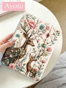 Ốp lưng máy tính bảng hình hươu và cây cối, tương thích với iPad Air 8 (M4) 2026 (11/13 inch), Air 11 inch M3 2025 / M2 2024, Air thế hệ thứ 5 2022, (A16) 11 inch thế hệ thứ 11 2025, tương thích với Samsung Galaxy Tab, Kindle Paperwhite thế hệ thứ 12 2024. Mặt lưng trong suốt, họa tiết thời trang, chức năng tự động tắt/mở màn hình, bảo vệ bằng túi khí, thích hợp làm quà tặng và sử dụng trong văn phòng. - Nhiều màu - Xem 5