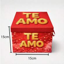 Luxury Heart-Shaped Gift Box With Ribbon, "I Love You," Mother's Day, Valentine's Day Gift, Square Gift Box, Premium Decoration. - Xem 9