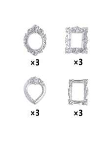 12pcs Vintage Victorian Style Mini Photo Frames Decor, Retro Mini Photo Frame Photography Props, DIY Decoration Shooting Props, Mini Dollhouse Accessories - Ornaments - View 17