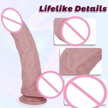 Waterproof Thrusting Dildo Vibrator Sex Toy For Women Lifelike Realistic Silicone Dildo Realistic Penis Toy For Couple Pleasure - 黑色 - 查看 5