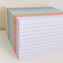 12.7 X 7.6 Cm Wired Index Cards, 6 Colors Blank Memo Notes, Lined Learning Cards, Suitable For Study, Note-Taking And Office Use, Paper Bookmark - B - View 1