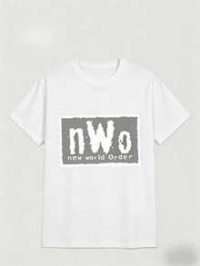 100 Percent CottonSports 's Casual Round Neck Tee Official  Nwo T-Shirt Nwo New World Order Casual Digital Print Pure Heavy Cotton T Shirtmanfinity Men - 白色 - 查看 10