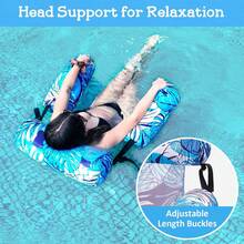 1pc/2pcs Heavy Duty Inflatable Pool Float, Adult Inflatable Pool Lounge Chair With Tropical Leaf Design, Party Summer Water Fun For Pool, Beach, Relaxation | Comfortable Mesh, Adult Beach Chair - 1 Pool Float Chair 1 Air Pump - View 2