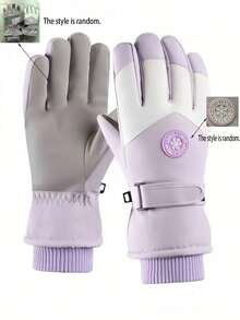 1 Paar Touchscreen Ski Handschuhe, wasserdicht, thermisch gefüttert, dick & warm, windundurchlässig, geeignet für Outdoor-Sport, Motorradfahren, für Frauen, Winter - Modische Winter-Skihandschuhe mit Samtverdickung - Übersicht 13