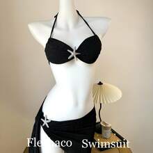 Swim Gear Sets - Black Three Piece Suit - View 2