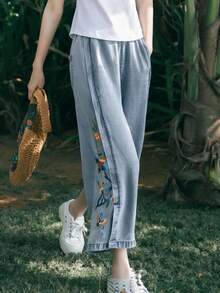 Women Pants - Blue - View 8