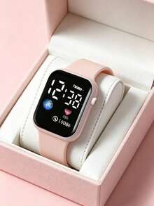 3/1pc Children's Fashionable & Elegant LED Heart-Shaped Earth Digital Electronic Watch Set, Suitable For Students For Daily Occasions Like School, Parties, Travel, And A Great Gift For Friends, Birthday, Christmas And Other Holidays - Multicolor - View 13
