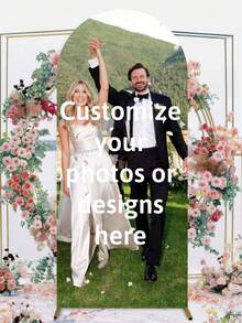 Customized Photo Arch Decor - Professional Custom Printed Arch Background Solution, Suitable For Weddings, Birthdays, Anniversaries, Special Events And Theme Parties. Available In Various Sizes, No Power Required For Setup, Ideal For Event Backdrops, Personalized Party Decorations And Wedding Arrangements. - Multicolor 01 - View 3