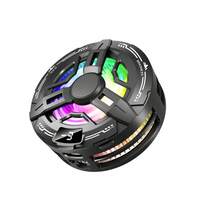 1pc Black Semiconductor Cooling Ice Fan With Digital Display, Magnetic Absorption Phone Cooler Fan For Android/IOS Phones & Tablets, Gaming & Live Streaming, RGB Lighting, 5V 3A Cooling Technology With Clip - Multicolor - View 12