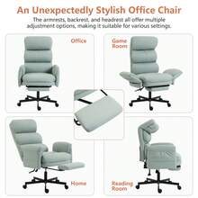 Adjustable Office Chair With High Backrest And Footrest, Load Capacity Up To 227 Kg, Ergonomic Executive Chair With Adjustable Armrests And Headrest, Suitable For Home Office, Gaming And Relaxation - Mint Green - View 9