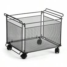 Artesa Presa - Cesta organizadora apilable con ruedas para archivos juego de 2 color negro - negro - Ver 5