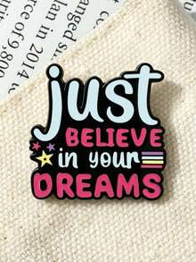 1pc Niche Inspirational Text Brooch, Suitable For Clothes, Bags, Self-Use, Gift-Giving To Spread Warmth, Versatile, Effortlessly Enhances Outfits, Lightweight Accessory - Multicolor - View 3