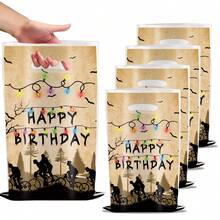 10 Stück coole Geschenktüten, Geburtstags-Party Zubehör, Hawkins Town thematische Tragetaschen, Fan-Sammlerstücke Geschenk-Verpackung Aufbewahrungstaschen - Verschiedenfarbig - Übersicht 2