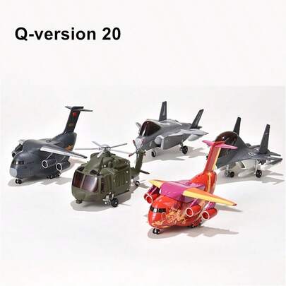 Versión Q de combate del año del avión conmemorativo Loong modelo J20 recto 20 accesorios de aviación de aleación