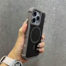 1 chiếc ốp lưng điện thoại silicon mềm trong mờ cao cấp, có nam châm, tương thích với Apple 17 Pro Max, 16, 15, 14, 13, 12, 11 Pro Max Plus - Xám - Xem 2