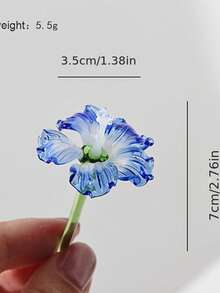 玻璃花盆家居裝飾，小型花瓶馬蹄蘭鬱金香人造植物花禮，釉面花束，（手工製作，顏色與尺寸略有差異）適合情人節 - 彩色 - 查看 39