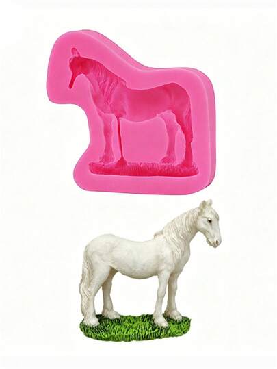 1pc Pink Liquid Silicone Mold, Cow Shaped Silicone Mold For DIY Soft Clay, Resin Crafts, Handmade Decorative Art Tool For Making Fridge Magnets, Micro Landscape Decor, Decorative Stickers