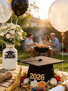 1/24pcs 2026 Graduation Party Decorations - Glitter Graduation Cap Tags, Colorful Paper Vase Centerpieces, Paper Material, Suitable For Graduation Centerpiece Decor, Graduation Party Decorations - Multicolor - View 10