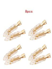 2个装防滑鳄鱼夹，隐形发夹，女士美发配饰，适用于发型设计、化妆、沙龙、DIY - 分区、波浪、刘海，礼盒套装（金色），头部配饰，发夹，夏季、假日、旅行、节日、派对 - 金色 - 查看 16