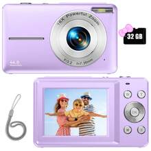 Nicamery Kamera Digital Kompak 44MP FHD 1080P untuk Remaja, Zoom 16X, dengan Kartu Memori 32GB, Tali Leher, Hadiah Ideal untuk Pemula - Purple - View 11