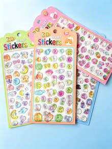 Cartoon Animal Embossed Stickers, 3D PVC Decorative Stickers Suitable For Water Bottles, Notebooks, Laptops, Phone Cases - Multiple Colors (style/packaging Random) - View 1
