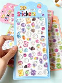 Cartoon Animal Embossed Stickers, 3D PVC Decorative Stickers Suitable For Water Bottles, Notebooks, Laptops, Phone Cases - Multiple Colors (style/packaging Random) - View 8