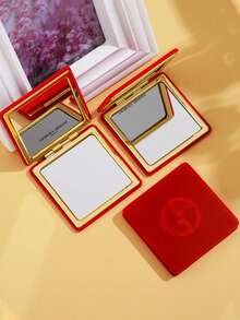 Giorgio Armani Red Folding Makeup Mirror, Portable Pocket Mirror With Magnifier, Luxury Red Shell With Embossed Logo And Gold Trim, Sturdy Hinge, Lightweight And Compact Design, Suitable For Handbag, Makeup Touch-Ups, Travel, Office And Nightlife, Durable And Easy To Carry, A Fashionable Daily Accessory And Perfect Small Gift For Makeup Enthusiasts, Friends And Family - Red - View 8