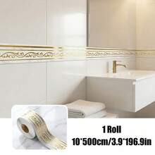 Brodark 1 Cuộn 10x500cm - Nhiều lựa chọn màu sắc Chất liệu PET Trang trí nhà cửa Giấy dán tường tự dính dùng cho chân tường, viền gạch, bệ cửa sổ, góc tường, đường viền giả gạch men - 10*500cm - Xem 15