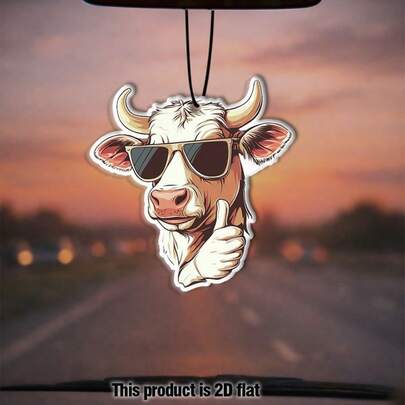 SepSky Ambientadores de coche - Ambientador colgante de vaca fresca de 7 cm, ornamento para refrescar el aire, fragancia esencial, regalo para accesorios planos 2D de coche, decoración de interiores, hogar, hogar, aroma duradero