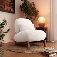 Sofá Moderno Morden Fort - Sofá de 3 Plazas con Tapizado de Sherpa Boucle y Patas de Madera, Cojines Ultra Gruesos de Alta Resiliencia con 3 Almohadas a Juego, Sofá Tapizado Cómodo para Sala de Estar - Blanco Ceniza 87'' - Blanco - Ver 9