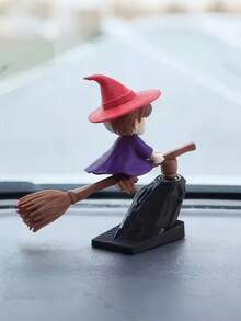Floating Magic Broom Dashboard Decor - Atmospheric Car Accessory | Brand New "Drifting Steering" Wizard Broom Decor - A - View 10