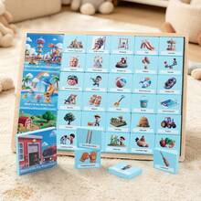 Bảng ghép hình giáo dục cho trẻ em, ghép hình hai mặt theo chủ đề, 6 chủ đề bao gồm nhận biết chữ cái, xếp hình, đồ chơi giáo dục Montessori cho trẻ học sớm. - Nhiều màu - Xem 7