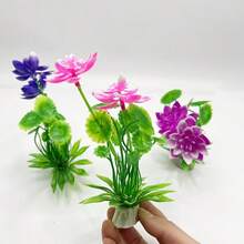 3株人造水族箱装饰花卉,水生植物,适用于鱼缸造景,易于养护的装饰性水生植物,水族箱装饰品 - A - 查看 4