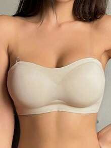 Removable Transparent Strap Strapless Wireless Bra Lingerie For Women - trắng - Xem 5