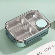 niceforyou 3-Compartment Stainless Steel Bento Box With Mini Sauce Container, Leak-Proof Portable Divided Lunch Box With Utensils, Microwave- Food Storage Container, Suitable For Office, School, Picnic - Multicolor - View 10