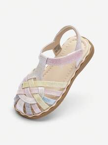 Balabala Mädchen bunte Sommersandalen 2026 Neu Weich Leicht Rutschfest Lässig Schuhe Atmungsaktiv Outdoor Strand Urlaub Süßer Modestil - Weißer Blumenton - Übersicht 1