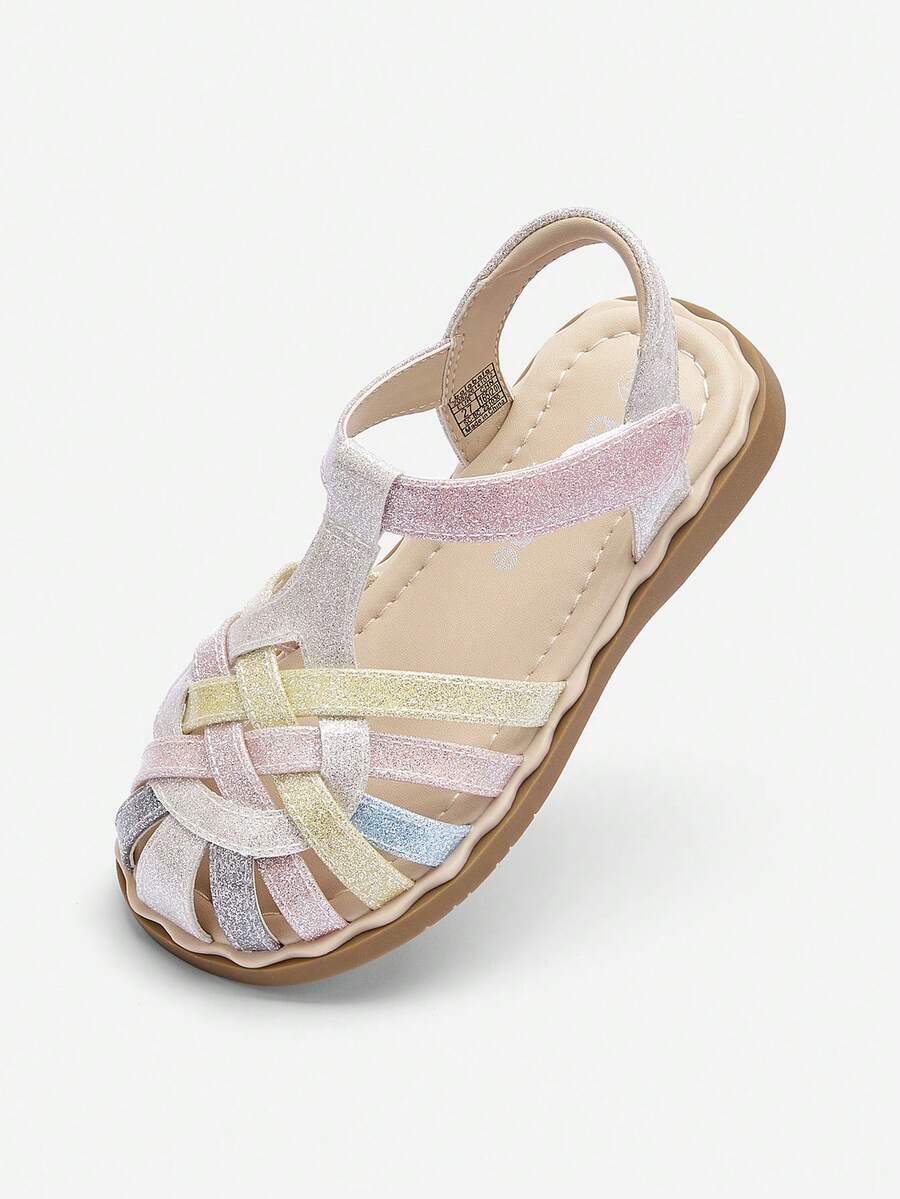 Balabala Mädchen bunte Sommersandalen 2026 Neu Weich Leicht Rutschfest Lässig Schuhe Atmungsaktiv Outdoor Strand Urlaub Süßer Modestil - Weißer Blumenton - Übersicht 1