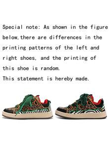 Zapatillas deportivas de mujer cómodas y de moda con estampado de leopardo y contraste de color, adecuadas para otoño, invierno y todas las estaciones - Multicolor - Ver 4