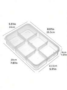 1/5pcs Food Storage Containers - 6 Compartment Reusable Bento Box, Suitable For Home, School, Work And Travel, Can Be Used As Food Container, Snack Container, Adult Portion Control Lunch Box, Fruit Tray - Multicolor - View 7