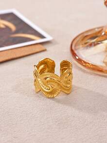 1 chiếc nhẫn hình học đơn giản dành cho nữ, mạ vàng 18K, làm từ thép không gỉ, thích hợp làm quà tặng trang sức cho đám cưới hoặc tiệc tùng. - Nhiều màu - Xem 5