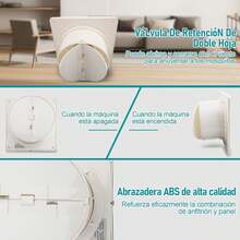 Ventilador de Escape de Cocina, 6 Pulgadas Extractor de Aire para Ventana con Interruptor, Ventilador de Montaje en Pared para Baño, Garaje, Ventilación Eficiente - Tipo de Enchufe A USA (110-127V) - Ver 2