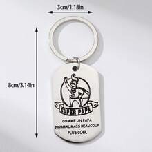 1pc New Stainless Steel Military Tag "PAPA" Keychain, Father's Day Gift, Holiday Gift, Metal Keyring Pendant - Multicolor - View 11