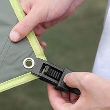 20-Piece Multi-Functional Outdoor Camping Tent Clips, Waterproof Tent Tarpaulin Fixing Buckles, Strong Grip Suitable For Tents And Waterproof Tarpaulins, Camping Accessories. - Black - View 6