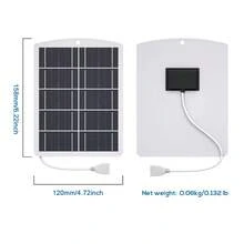 3W 5V 便攜式太陽能板 USB 充電器 戶外迷你太陽能電源 適用於 LED 露營燈、迷你風扇、行車記錄器、運動相機、手機及所有 5V 電子設備 - 查看 2