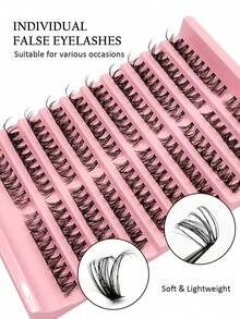 Asiteo 200pcs D-Curl 30D Cat Eye Individual Lashes Kit With Tweezers - Easy DIY Faux Mink Natural Look Lash Extension, Soft & Comfortable, Cat Eye Shape, Ideal For Beginners - Multicolor - View 6