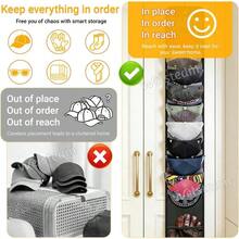Hat Organizer Racks Baseball Caps, Visible Hat Holder Rack Hanger Holder, 10 Elastic Bands Each Hold 1-3 Caps+ 1 Mesh Bag, Daily Acessories Storage Display W Hooks For Door Closet Wall - Đen + 1 Hàng - Xem 3