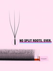 Extensiones de pestañas postizas Aguud de 12 filas en forma de abanico en U-3D, volumen uniforme y oscuro, 0.07mm D Curl, longitud única y puntas mixtas, tejido de cachemira hecho a mano, bandejas premontadas - D - Ver 6