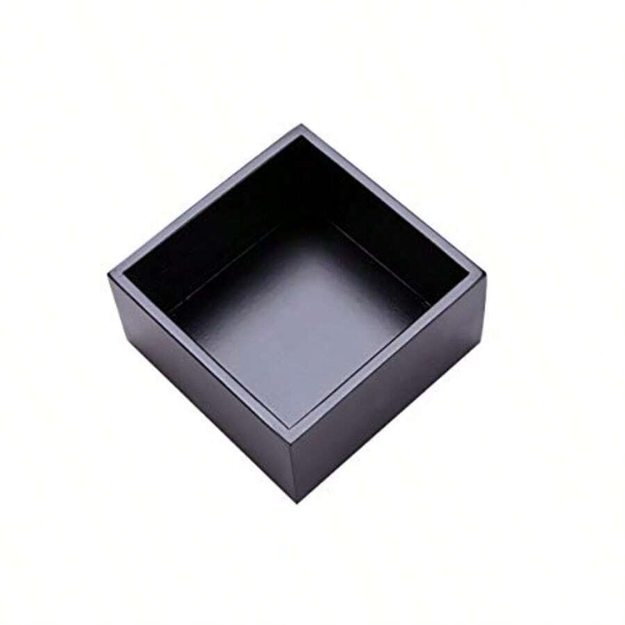Bamboo Organizer Box For Accessories Cosmetic Small Square Drawer Organizer Boxes Black 4"*4" - Black - View 1
